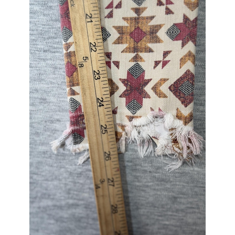 We The Free Jeans Womens 25 Multicolor Skinny Mid Rise Tribal Print Raw Hem‎ - Picture 6 of 14
